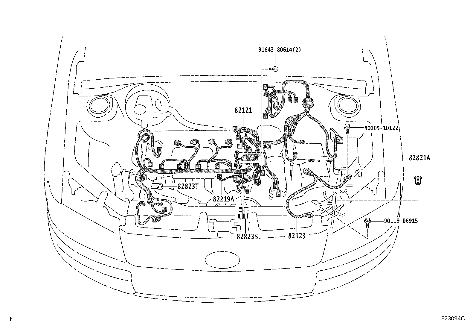 82153-52080 WIRE, REAR DOOR, NO.1 product image