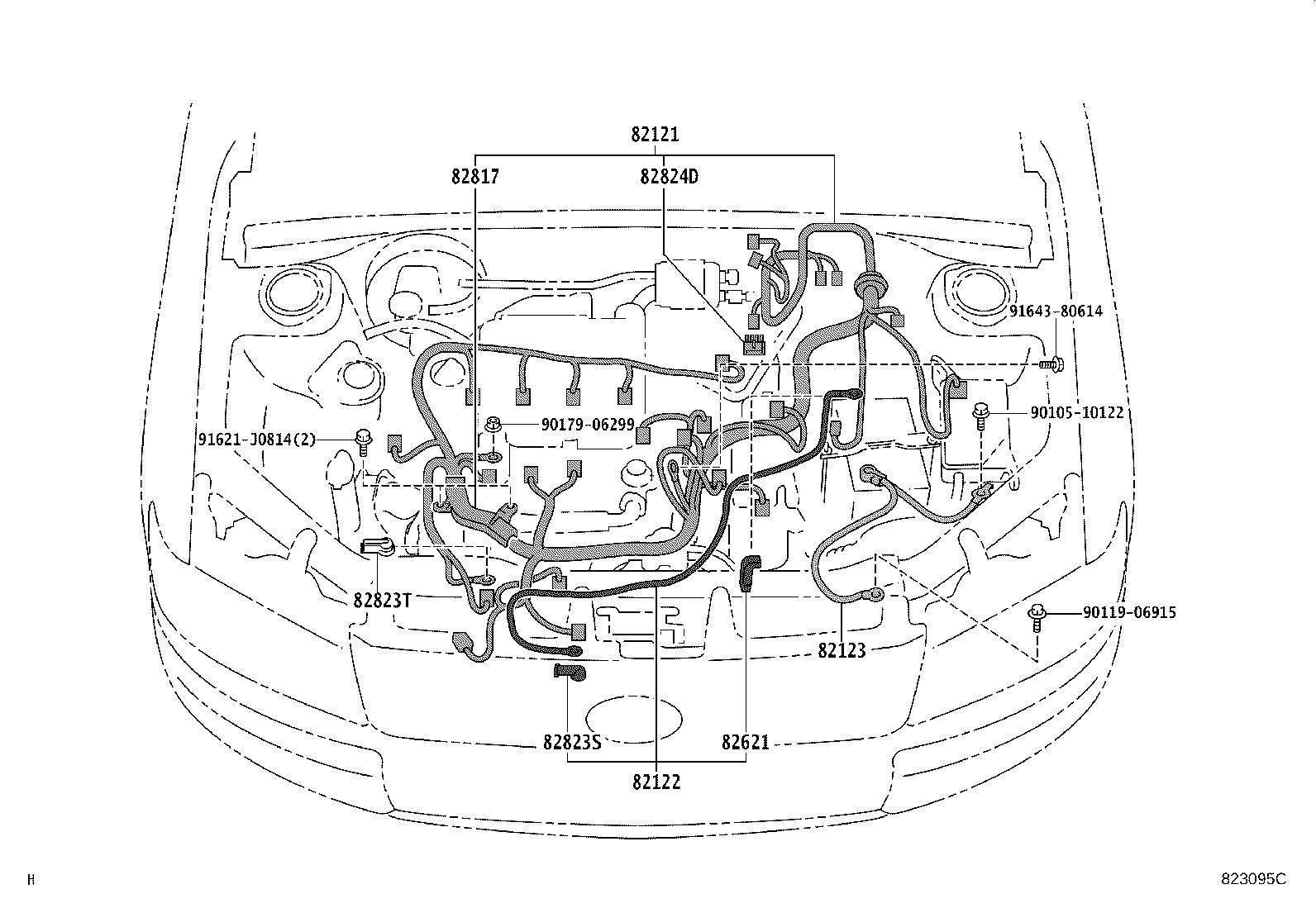 82153-52080 WIRE, REAR DOOR, NO.1 product image
