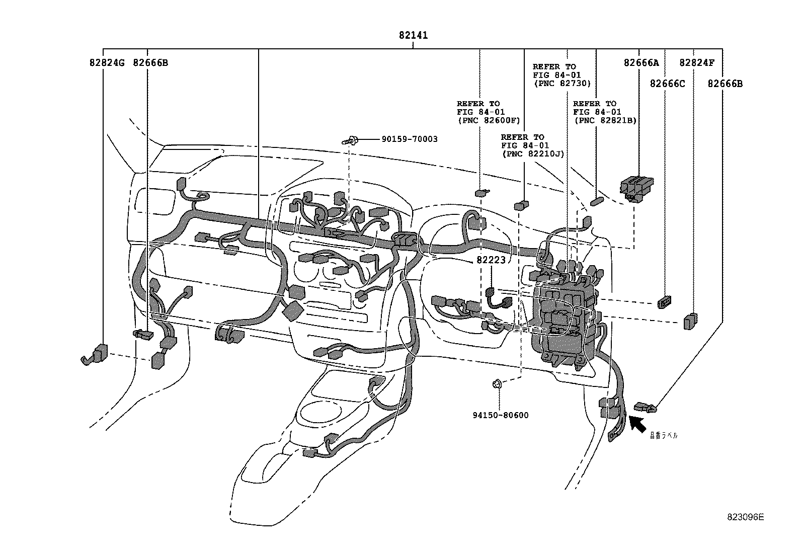 82153-52080 WIRE, REAR DOOR, NO.1 product image