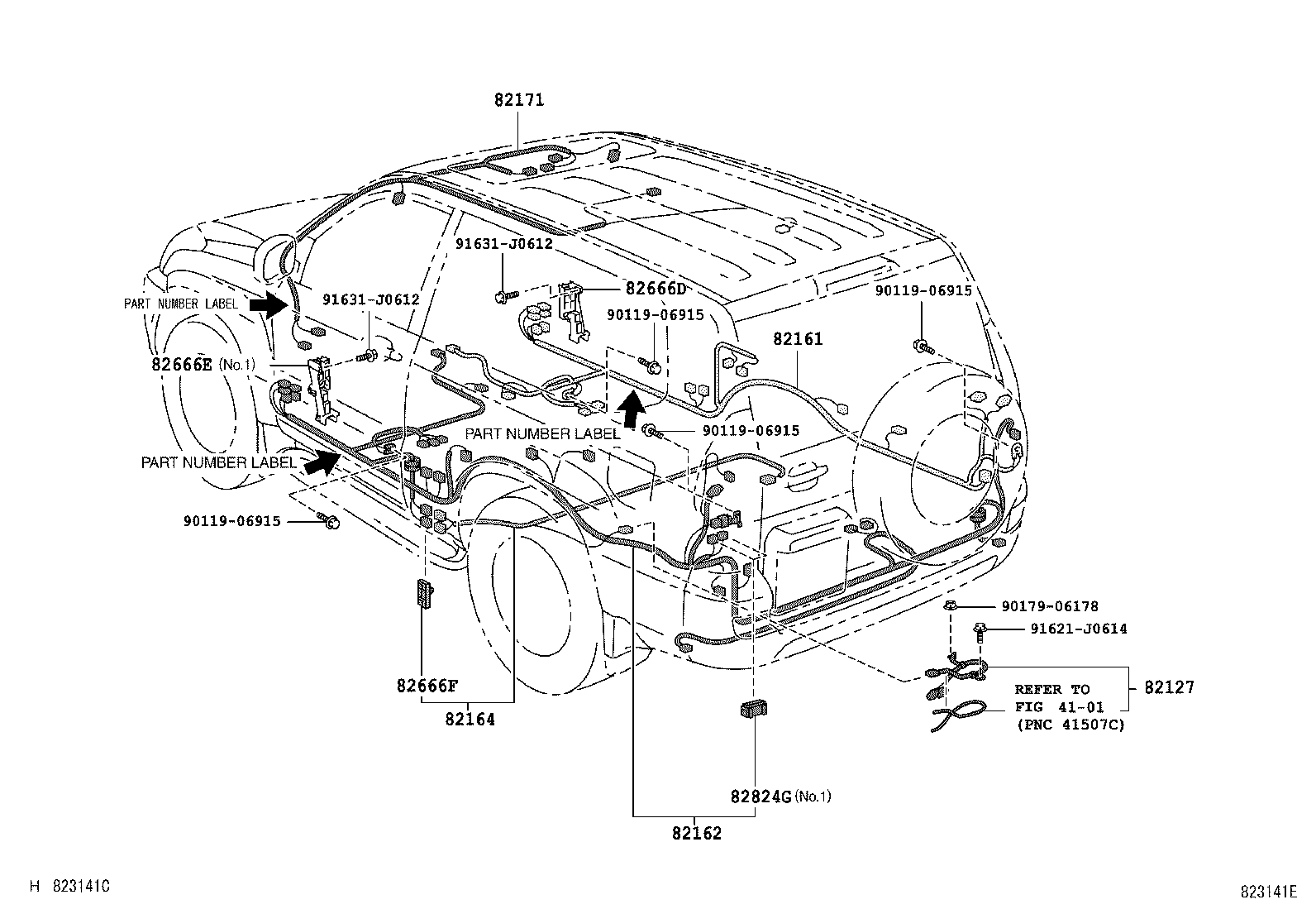 82046-0G010 WIRE SUB-ASSY, BODY GROUND, NO.1 product image