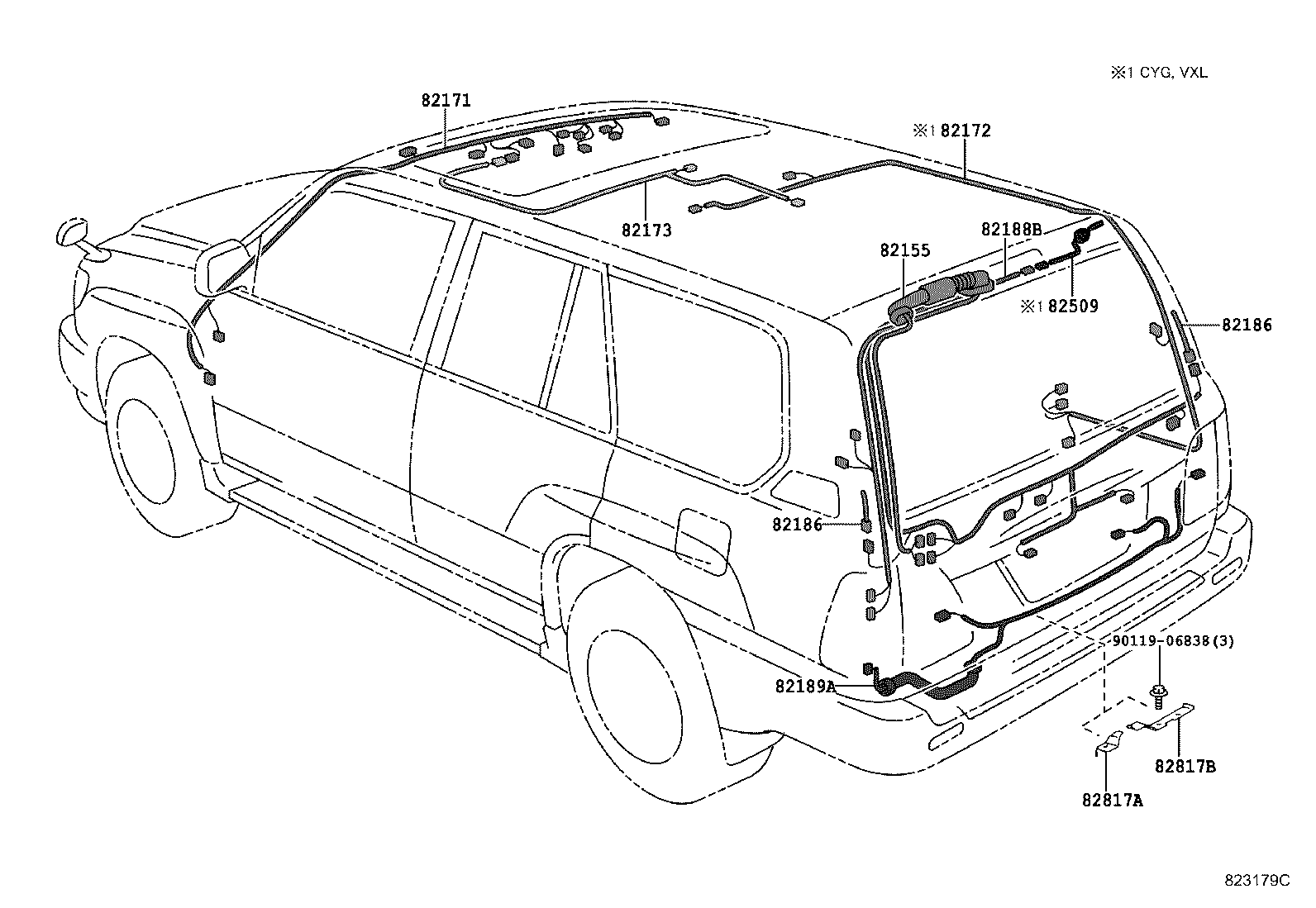 82142-60120 WIRE, INSTRUMENT PANEL, NO.2 product image