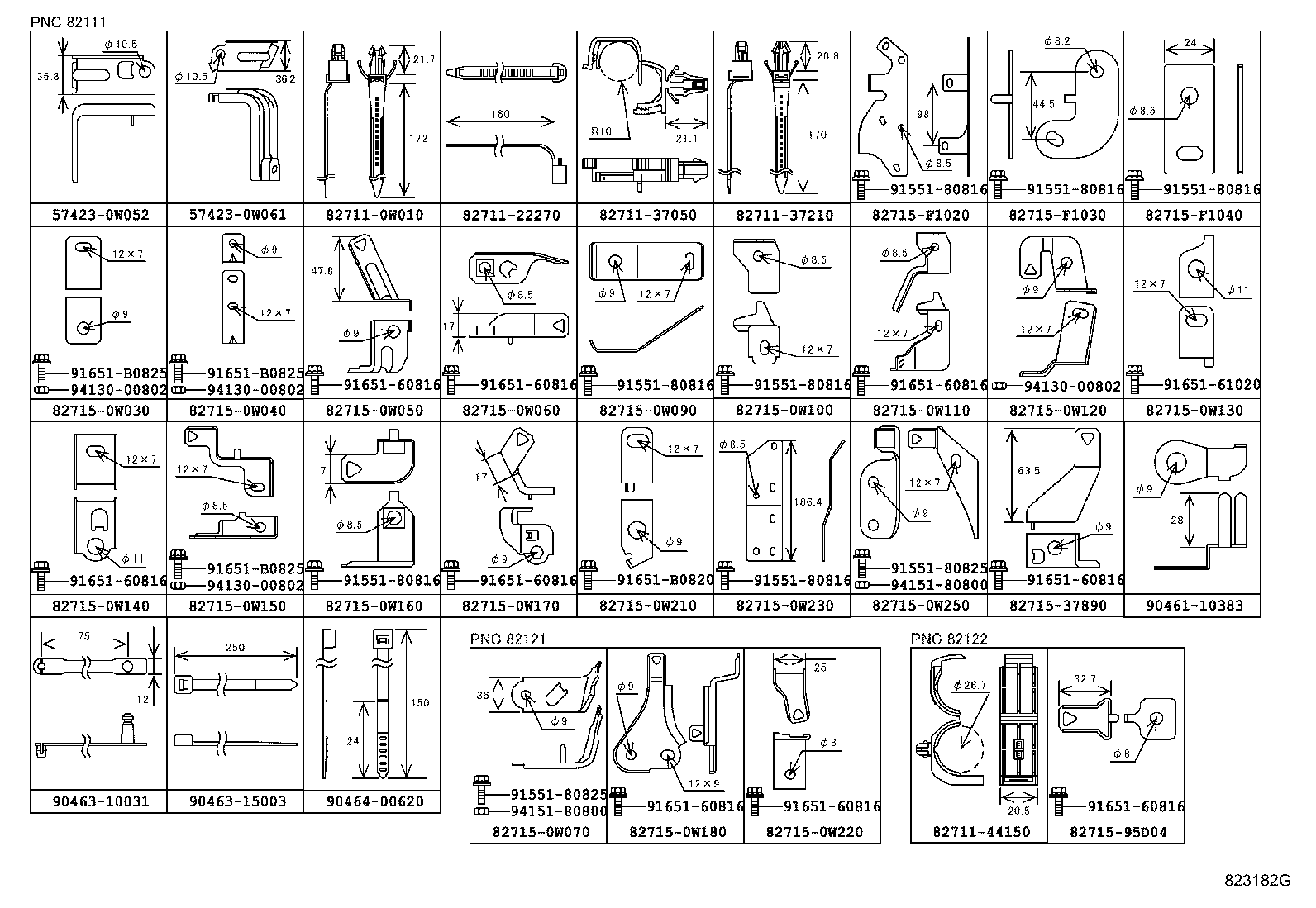 82048-37040 WIRING SUB-ASSY, FRONT DRIVE INDICATOR LAMP SWITCH product image