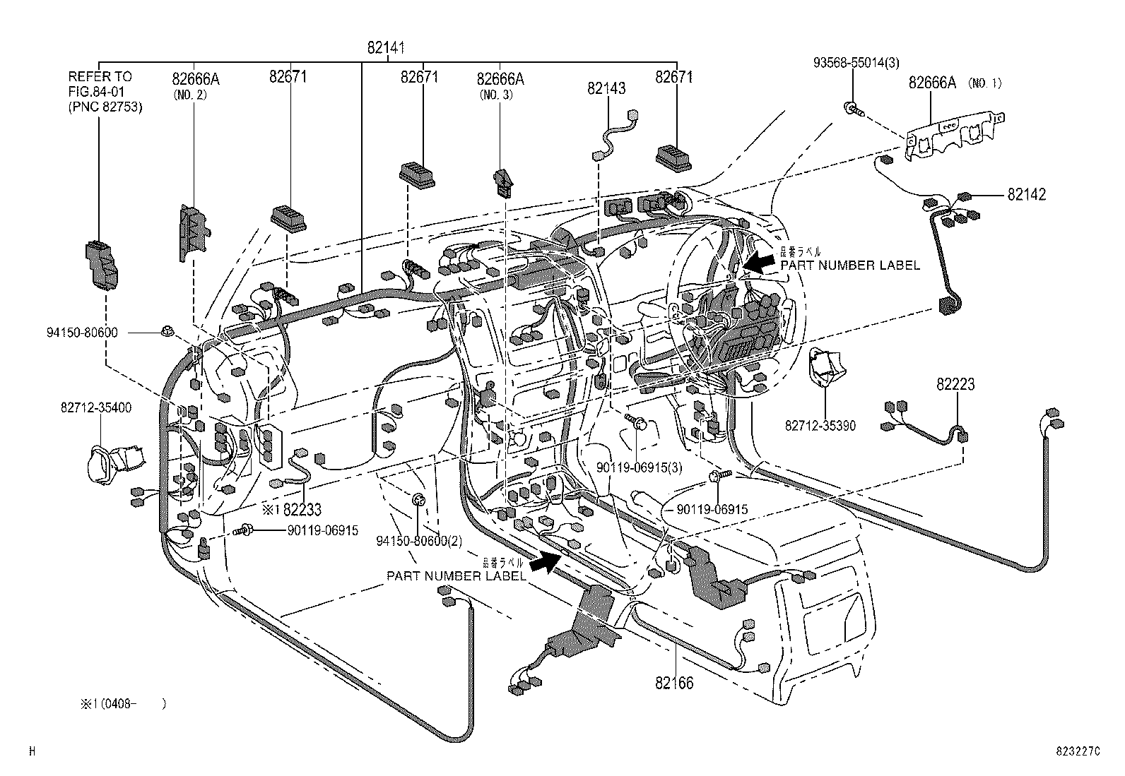 82142-60150 WIRE, INSTRUMENT PANEL, NO.2 product image