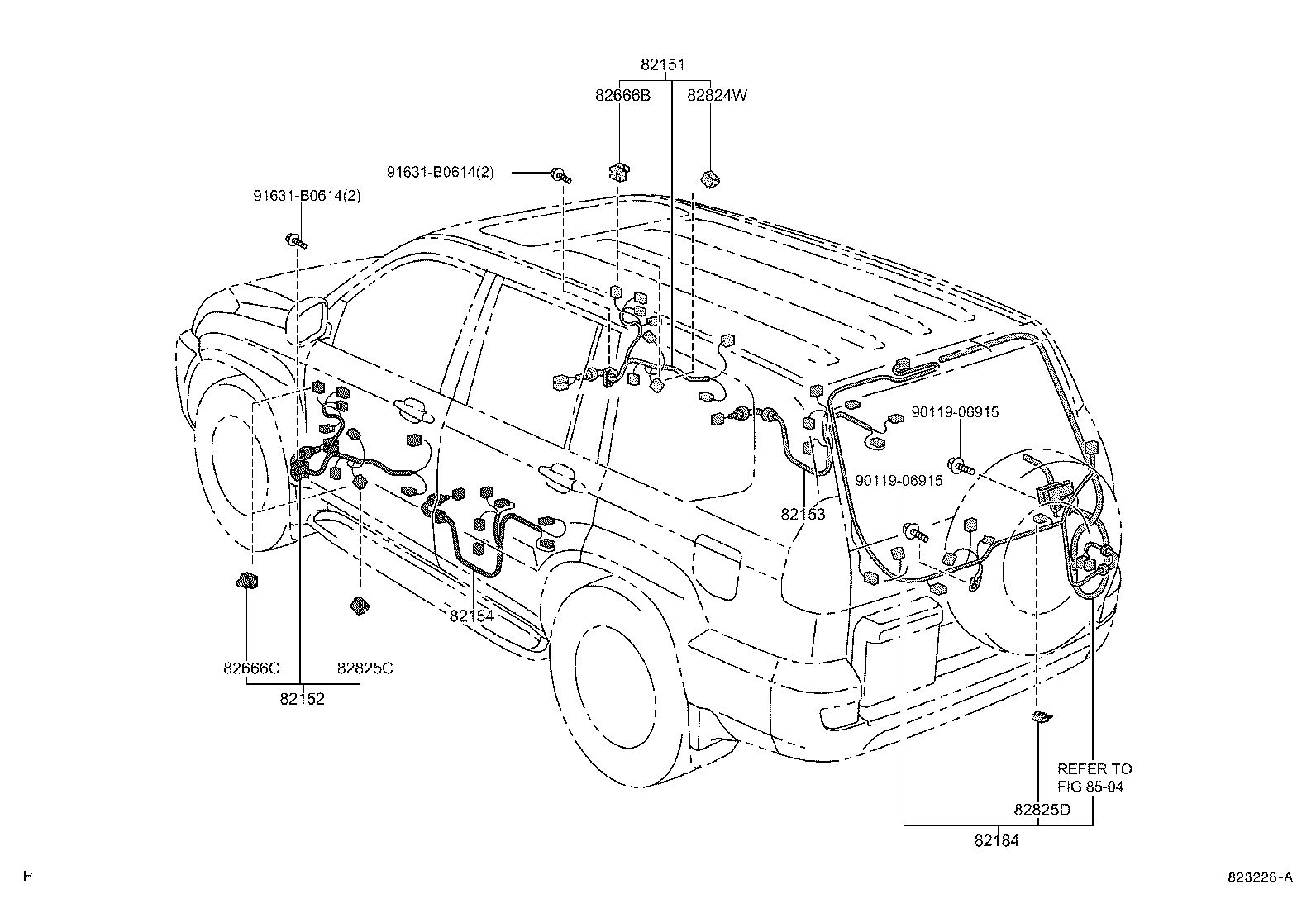 82142-60150 WIRE, INSTRUMENT PANEL, NO.2 product image