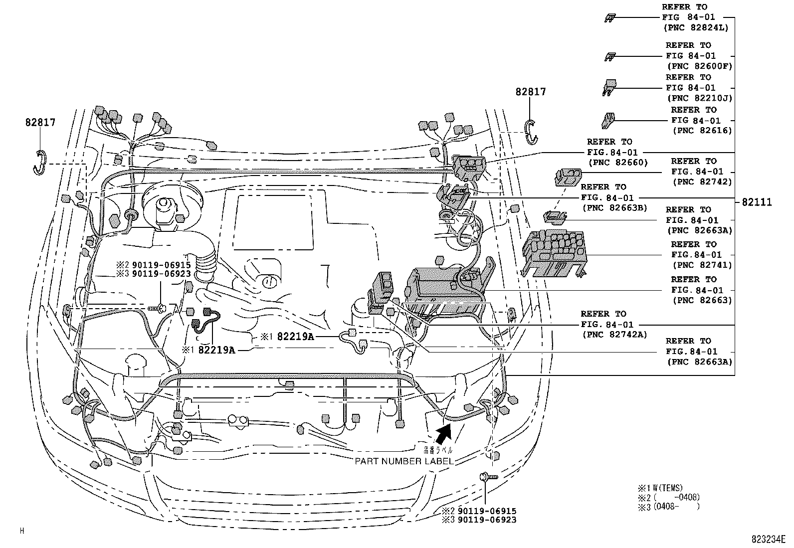 82124-60120 WIRE, ENGINE, NO.4 product image
