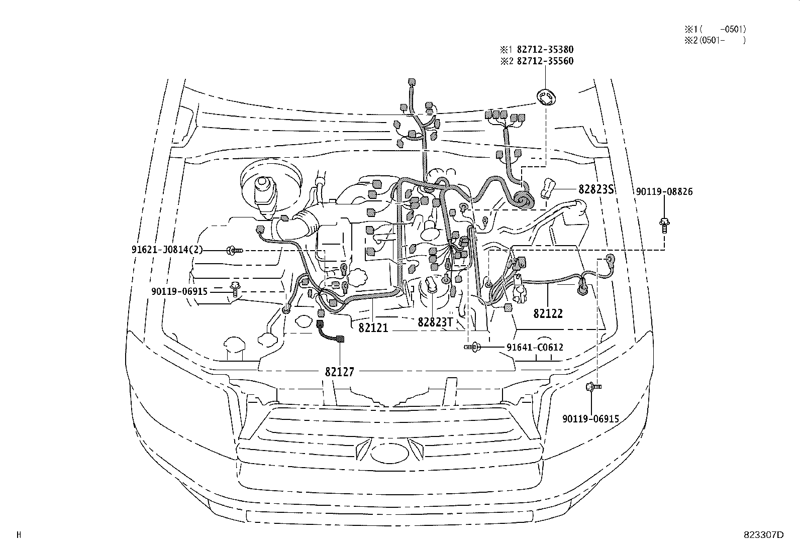 82142-35040 WIRE, INSTRUMENT PANEL, NO.2 product image