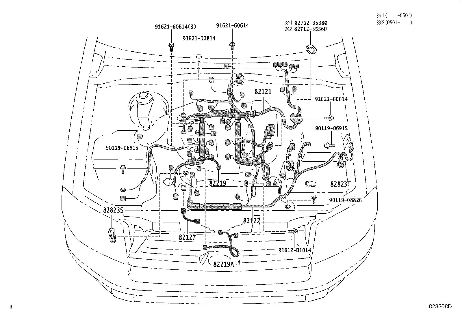 82142-35040 WIRE, INSTRUMENT PANEL, NO.2 product image
