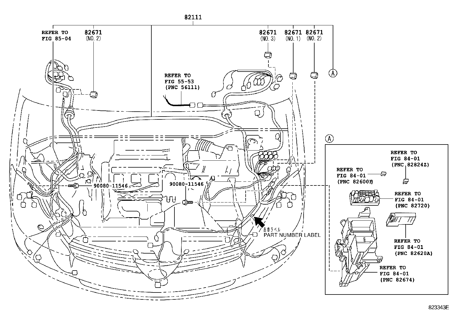 Toyota 82152-08081 WIRE, FRONT DOOR, LH