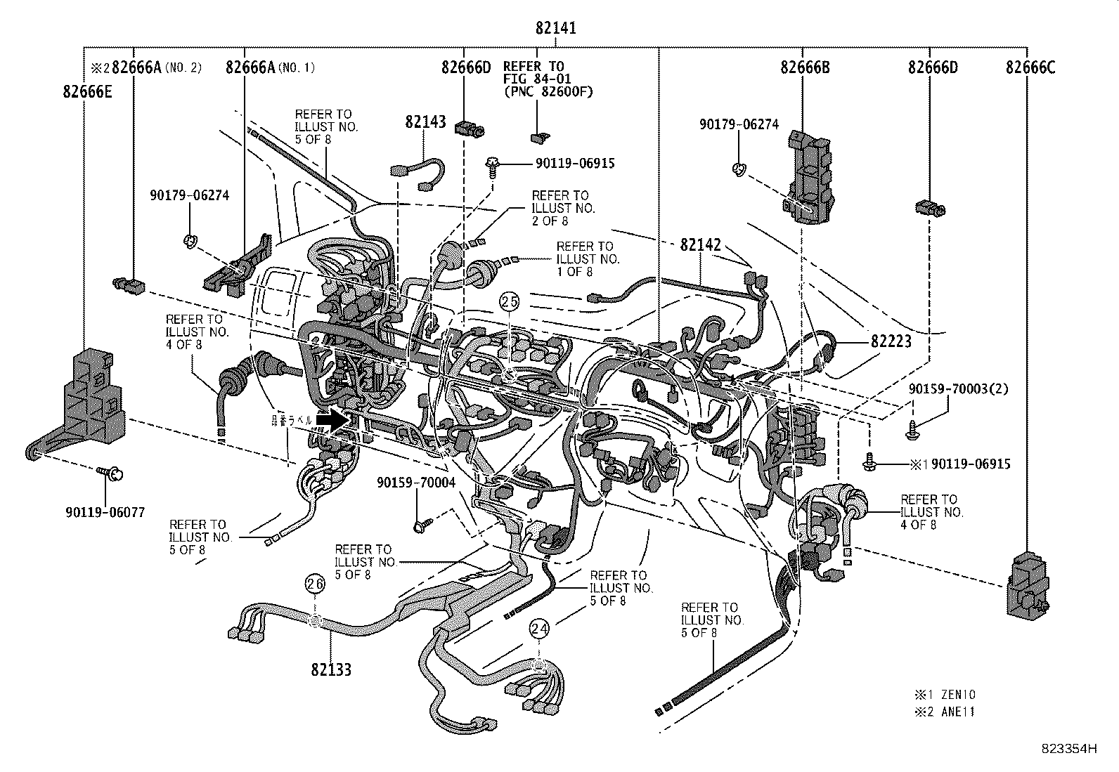 82142-68030 WIRE, INSTRUMENT PANEL, NO.2 product image