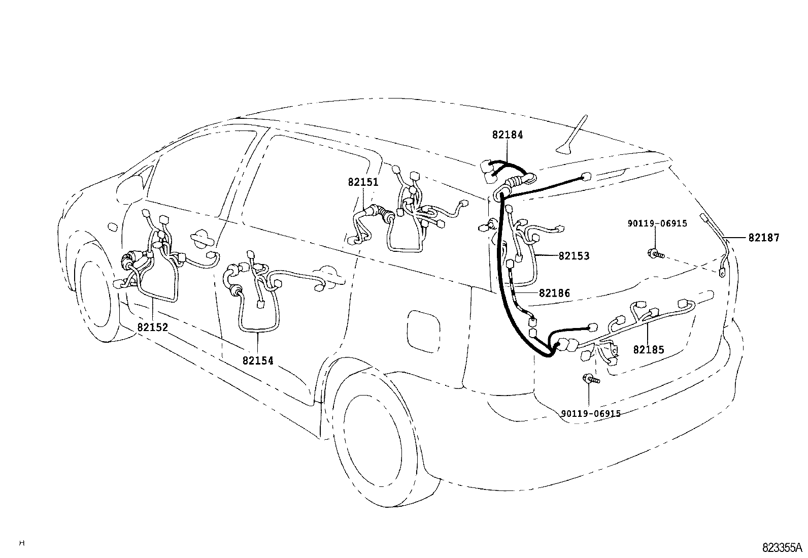 82142-68010 WIRE, INSTRUMENT PANEL, NO.2 product image