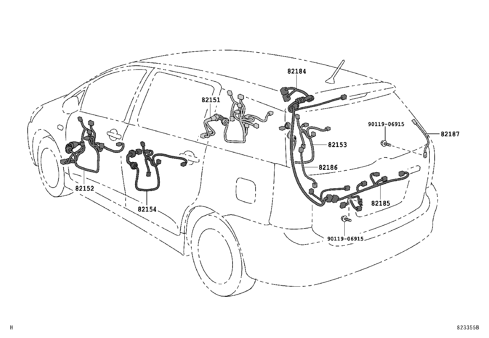 82142-68030 WIRE, INSTRUMENT PANEL, NO.2 product image