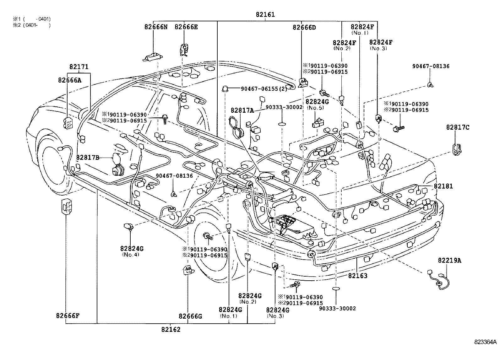 82191-50100 WIRE, FRONT SEAT, RH product image