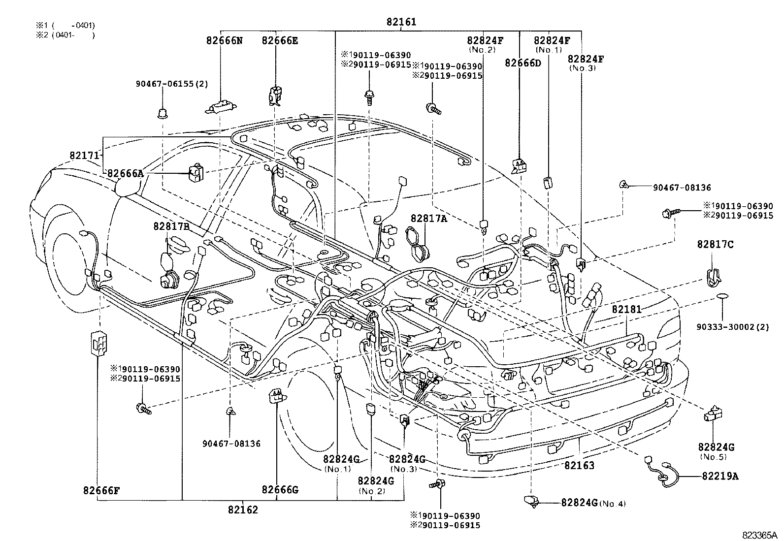 82191-50100 WIRE, FRONT SEAT, RH product image