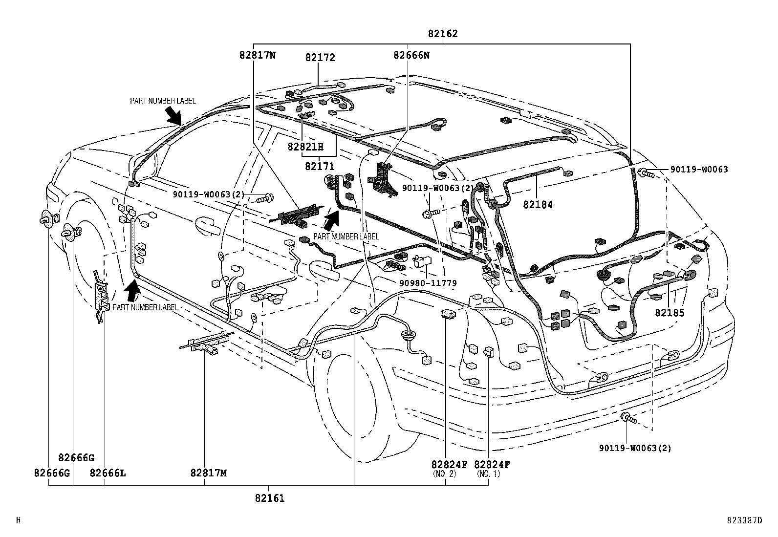 82817-05310 PROTECTOR, WIRING HARNESS, NO.12 product image