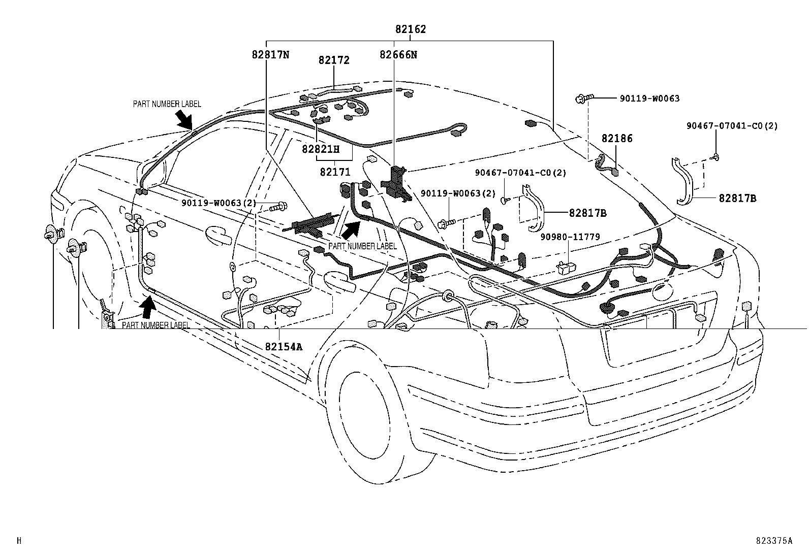 82817-05310 PROTECTOR, WIRING HARNESS, NO.12 product image