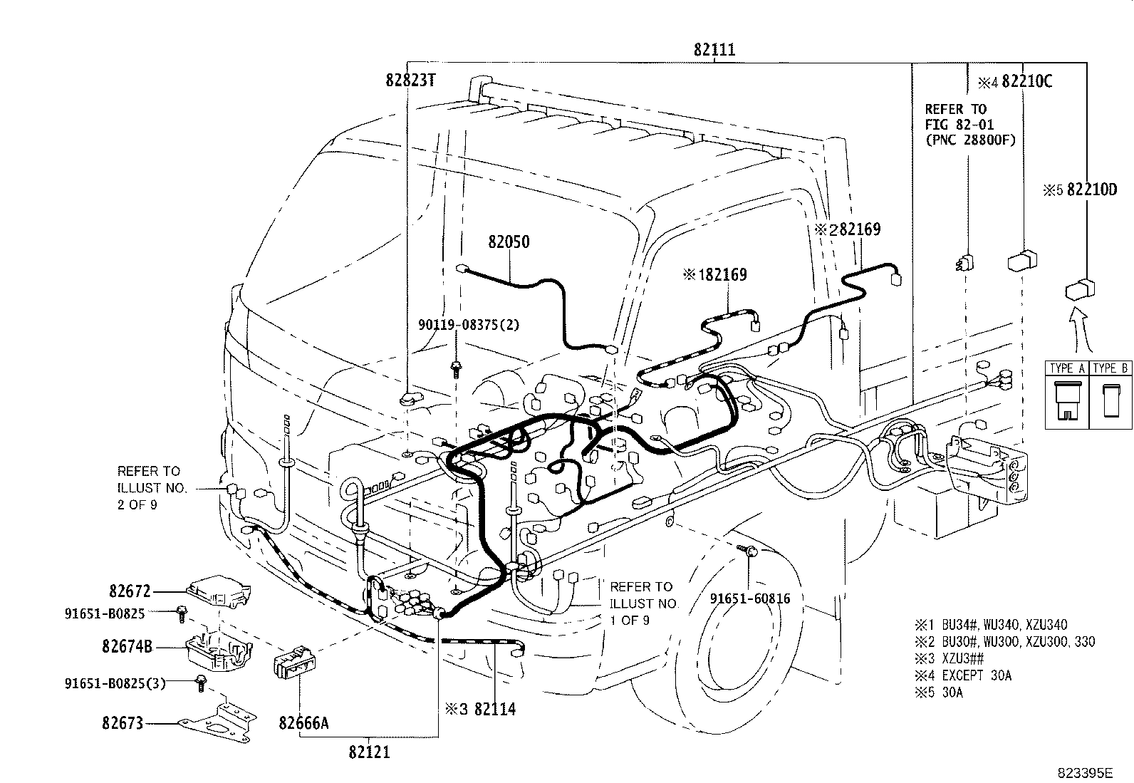 82048-37040 WIRING SUB-ASSY, FRONT DRIVE INDICATOR LAMP SWITCH product image
