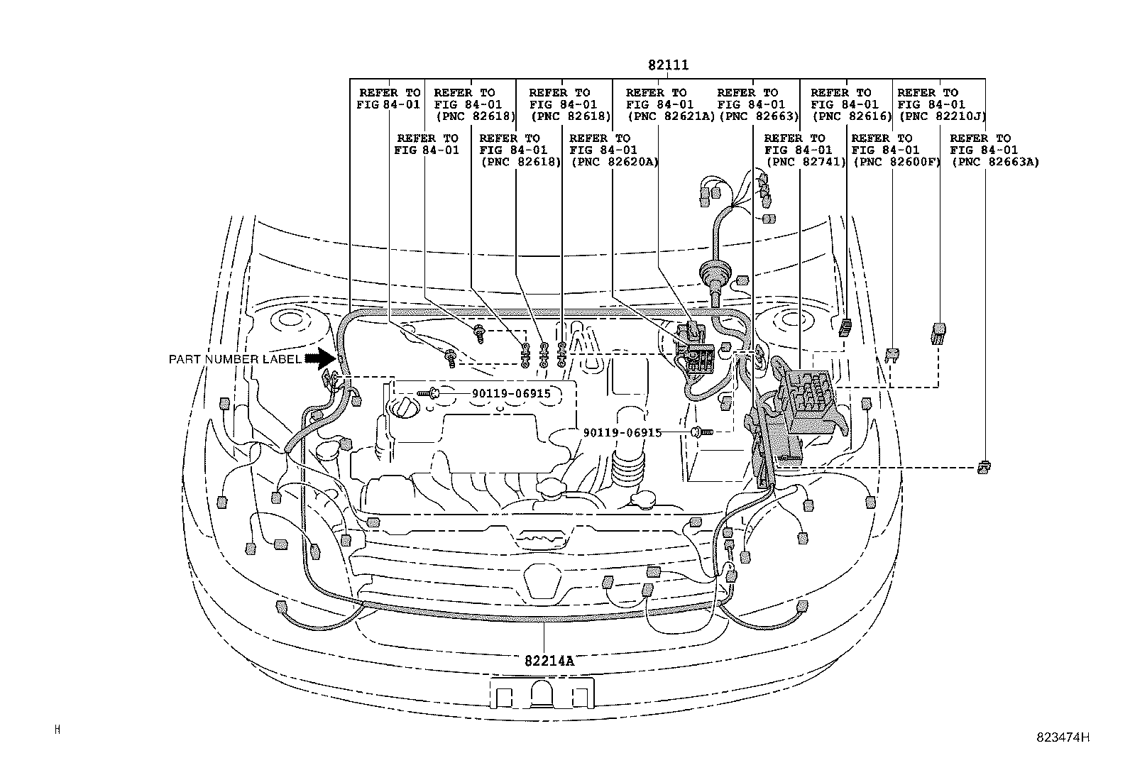 Toyota 82153-52190 WIRE, REAR DOOR, NO.1