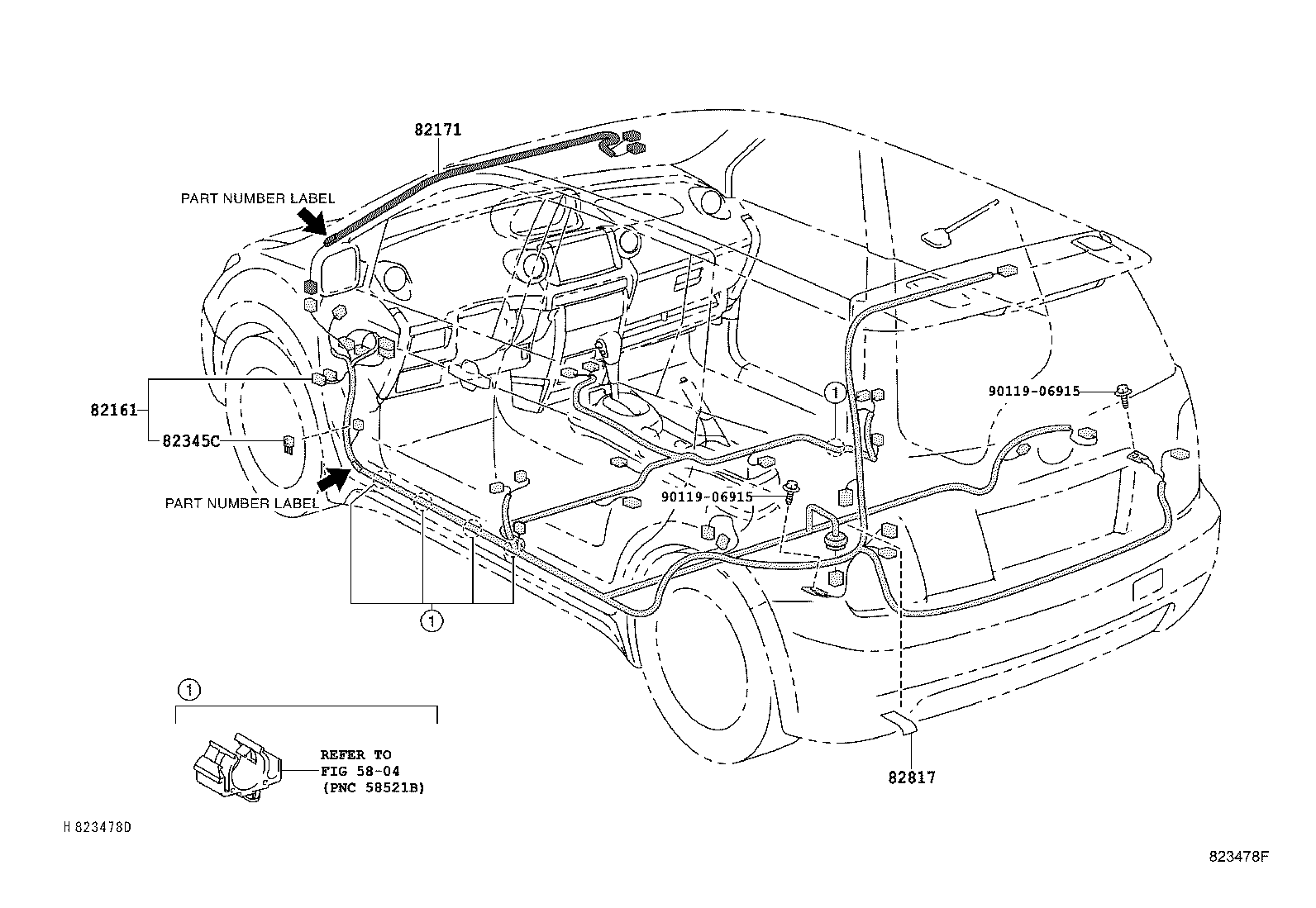 82154-52140 WIRE, REAR DOOR, NO.2 product image