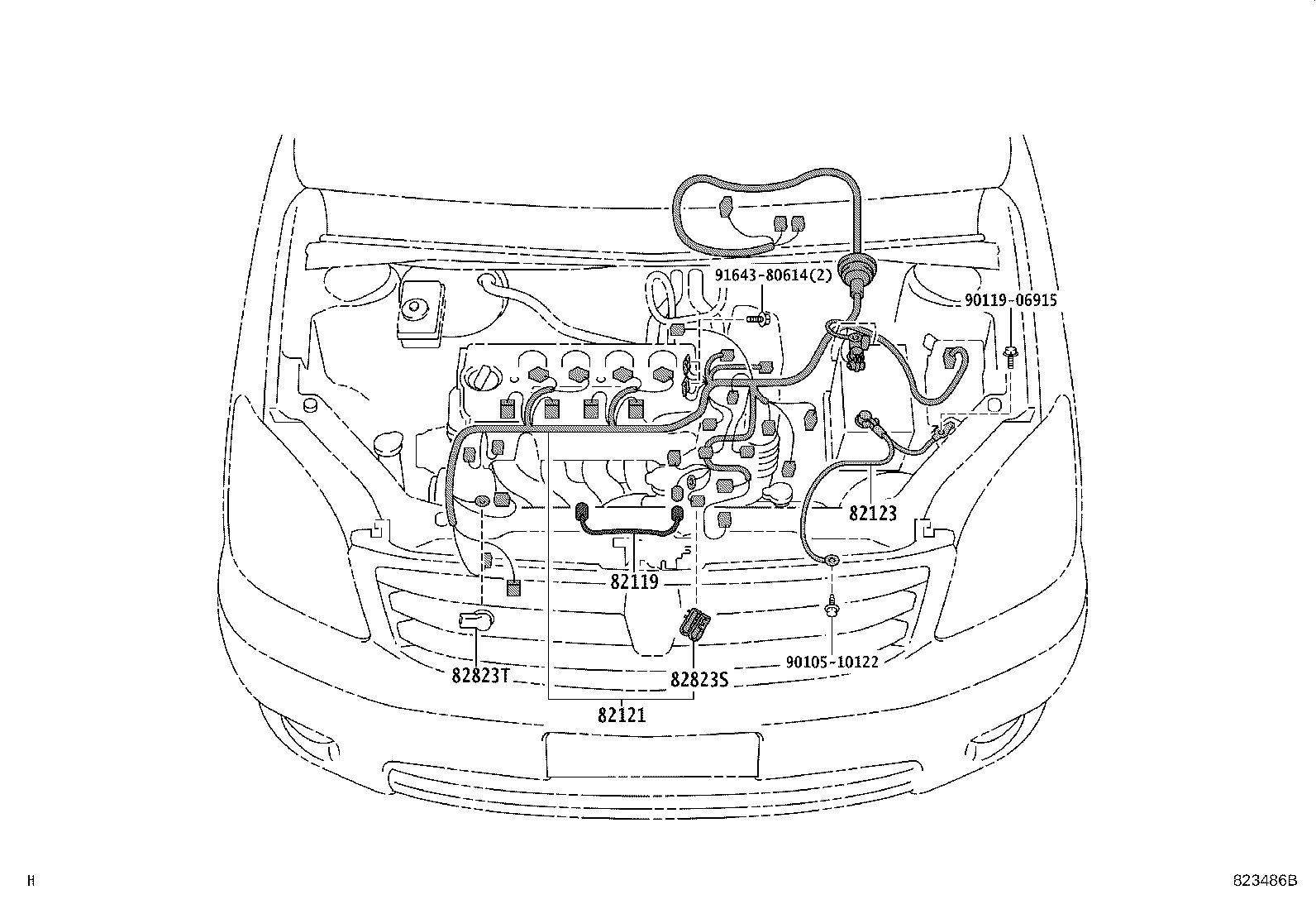 82054-46010 WIRE, REAR DOOR, NO.2 product image