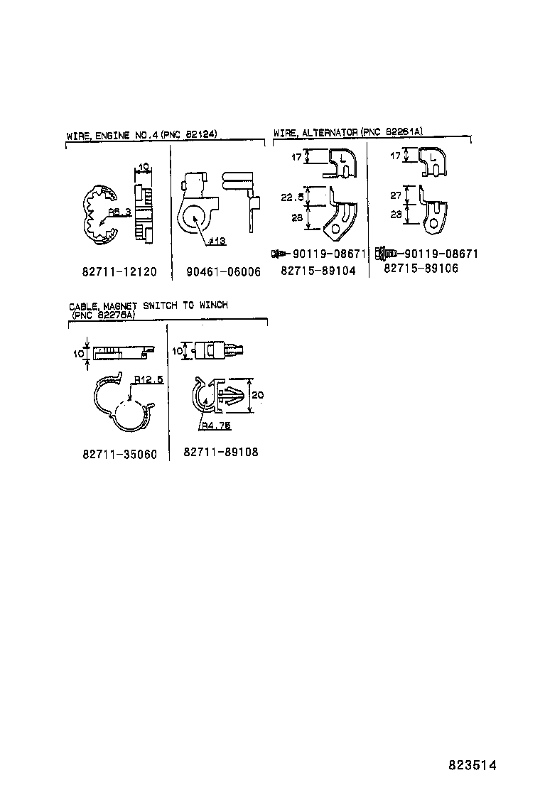 82122-89145 WIRE, ENGINE, NO.2 product image