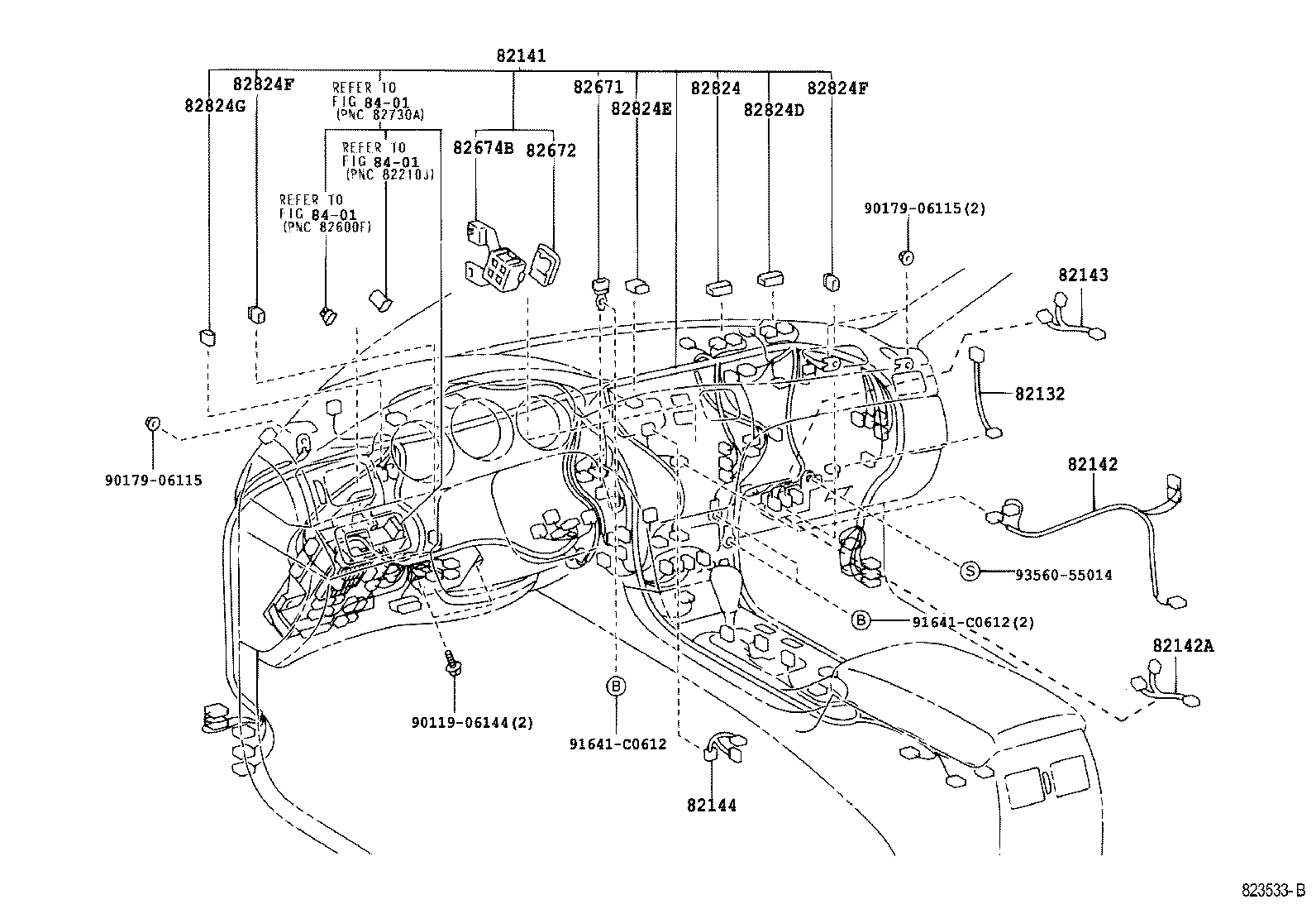 82142-33110 WIRE, INSTRUMENT PANEL, NO.2 product image