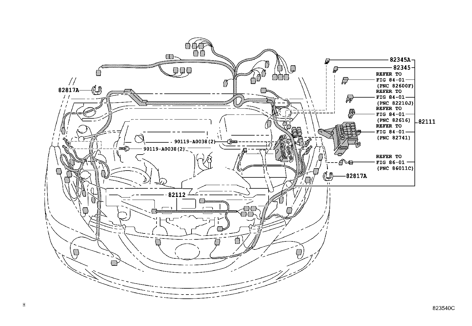 Toyota 82142-06100 WIRE, INSTRUMENT PANEL, NO.2
