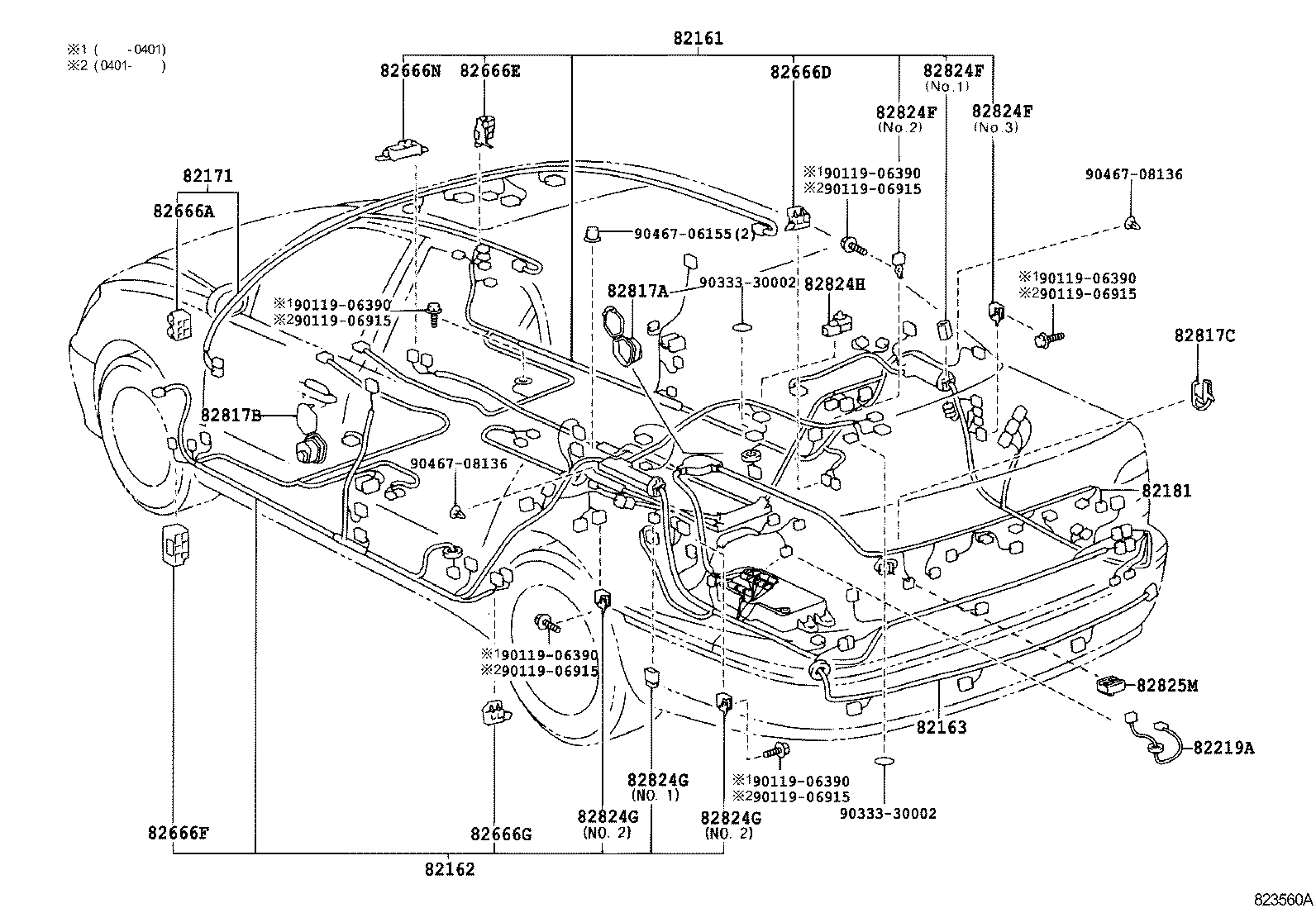 82191-50100 WIRE, FRONT SEAT, RH product image