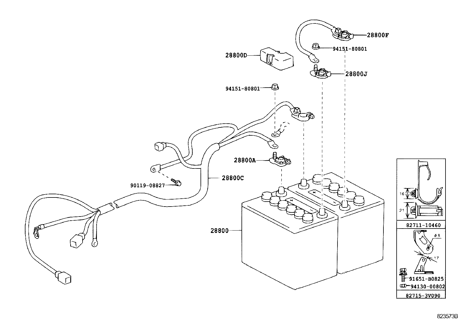 82122-37381 CABLE, BATTERY TO STARTER(FOR BATTERY TO MAIN SWITCH) product image