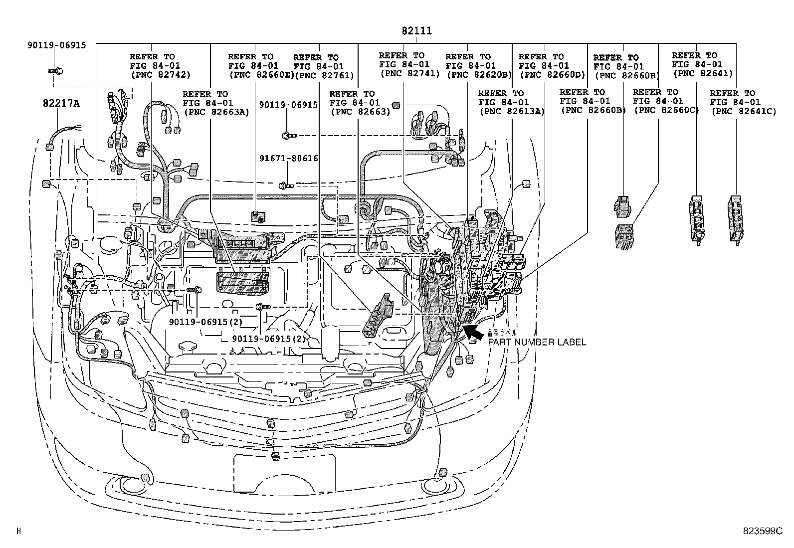 82142-47010 WIRE, INSTRUMENT PANEL, NO.2 product image