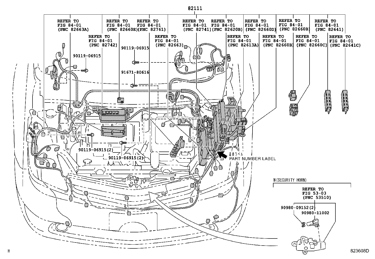Toyota 82152-47140 WIRE, FRONT DOOR, LH