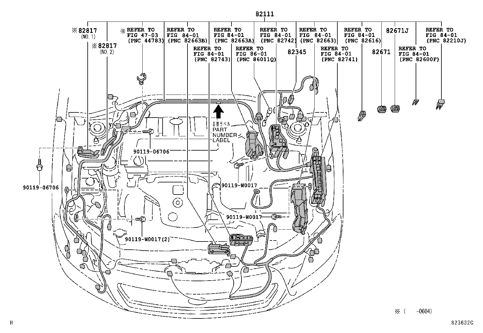 82122-05070 WIRE, ENGINE, NO.2 product image