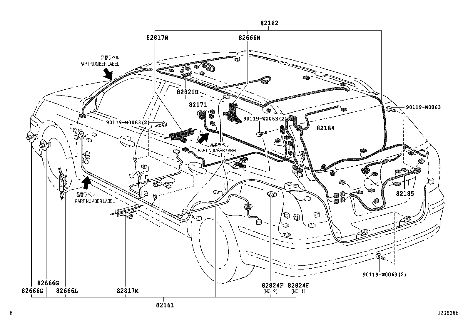 82122-05070 WIRE, ENGINE, NO.2 product image