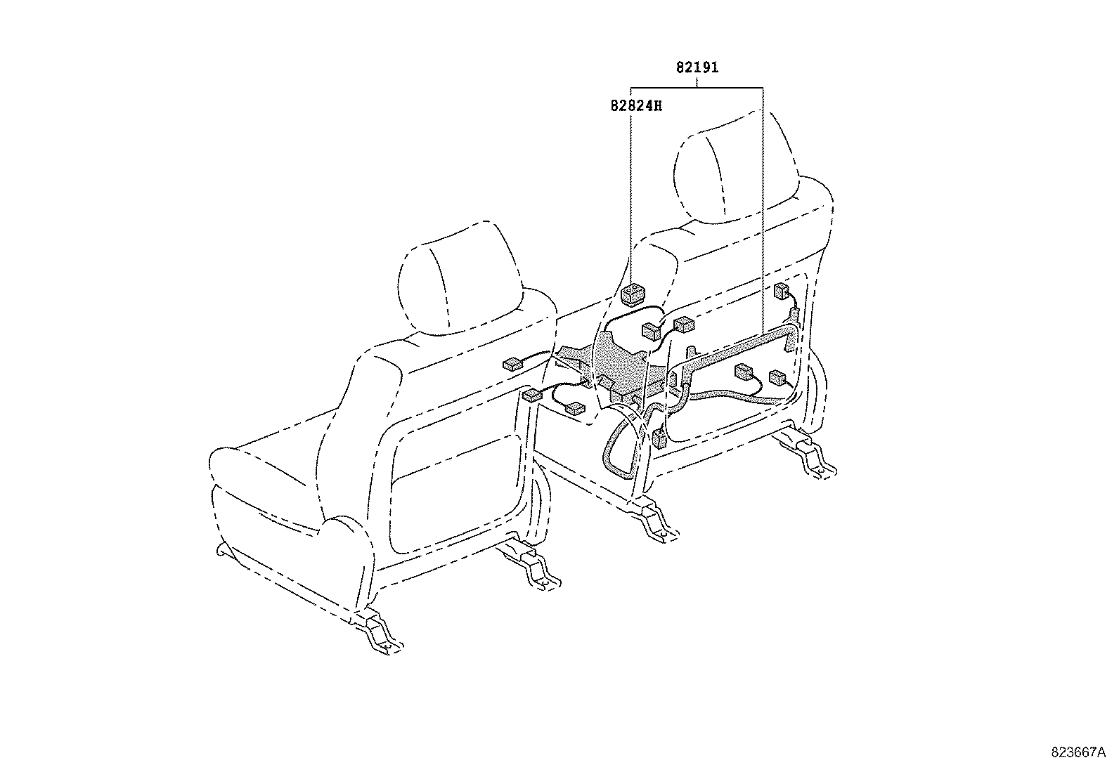 82191-48100 WIRE, FRONT SEAT, RH product image