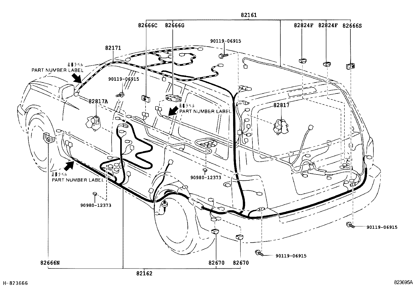 82153-48040 WIRE, REAR DOOR, NO.1 product image