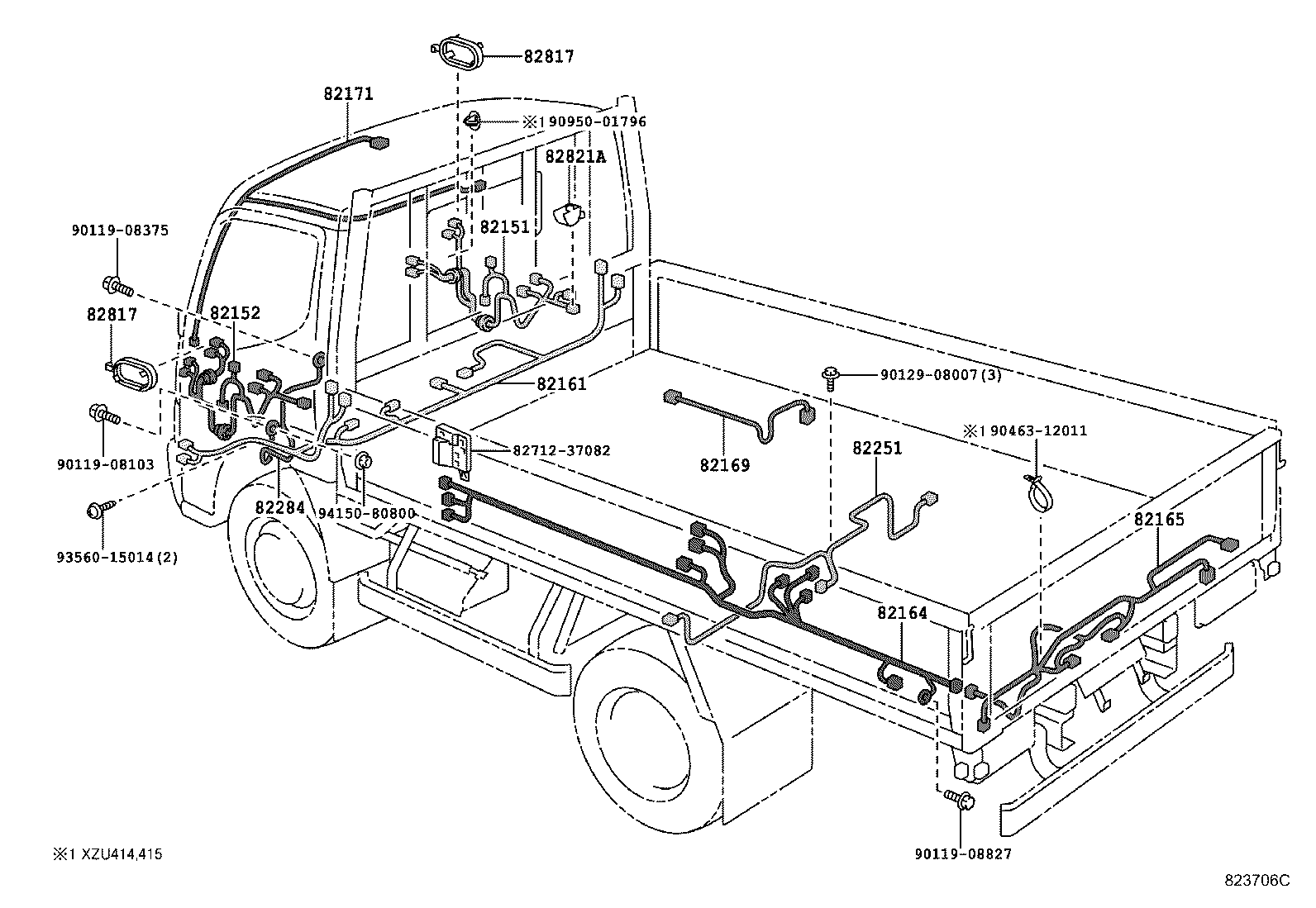 82124-37240 WIRE, ENGINE, NO.4 product image