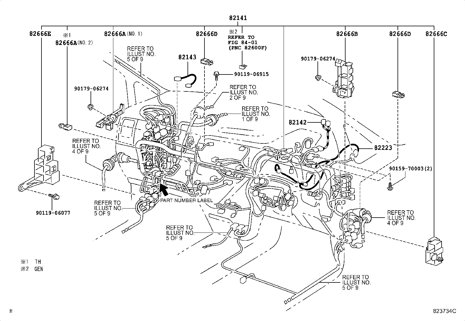 82142-68010 WIRE, INSTRUMENT PANEL, NO.2 product image