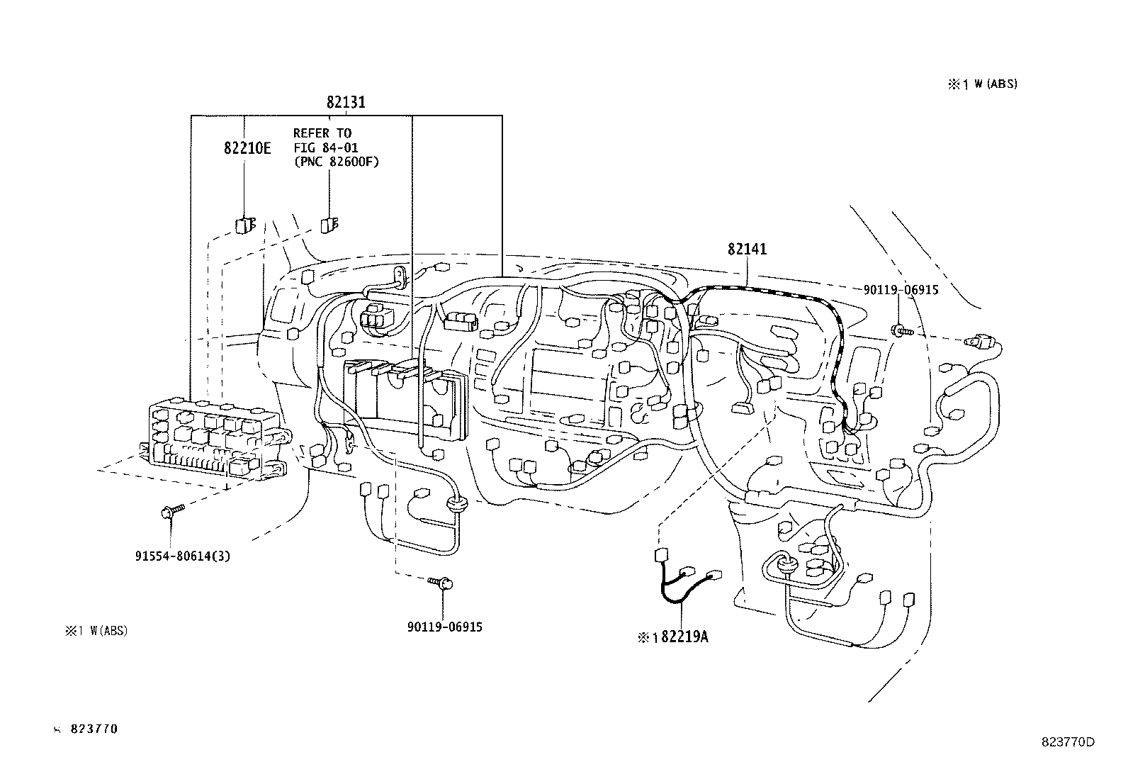 82048-37040 WIRING SUB-ASSY, FRONT DRIVE INDICATOR LAMP SWITCH product image
