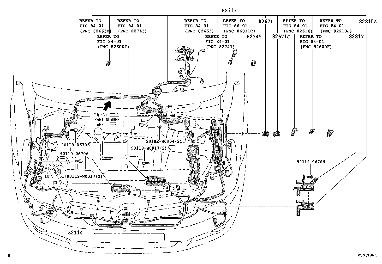 82817-0F010 PROTECTOR, WIRING HARNESS, NO.1 product image