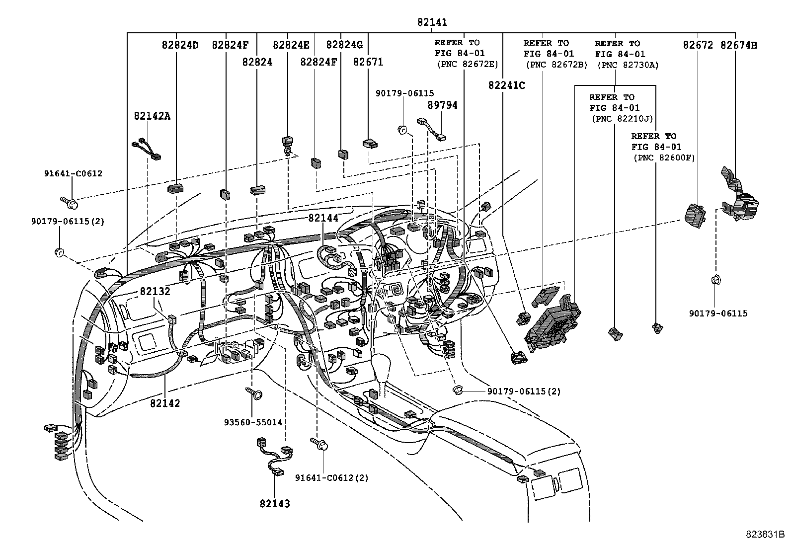 82142-33100 WIRE, INSTRUMENT PANEL, NO.2 product image
