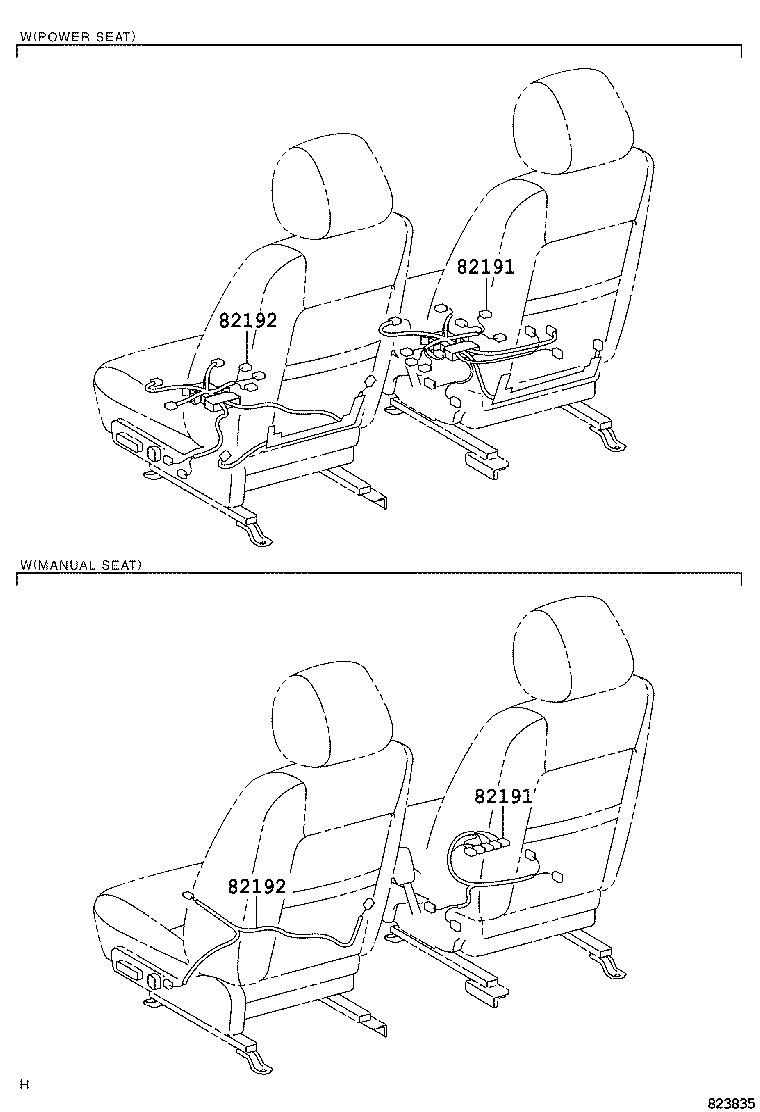 82191-AA030 WIRE, FRONT SEAT, RH product image