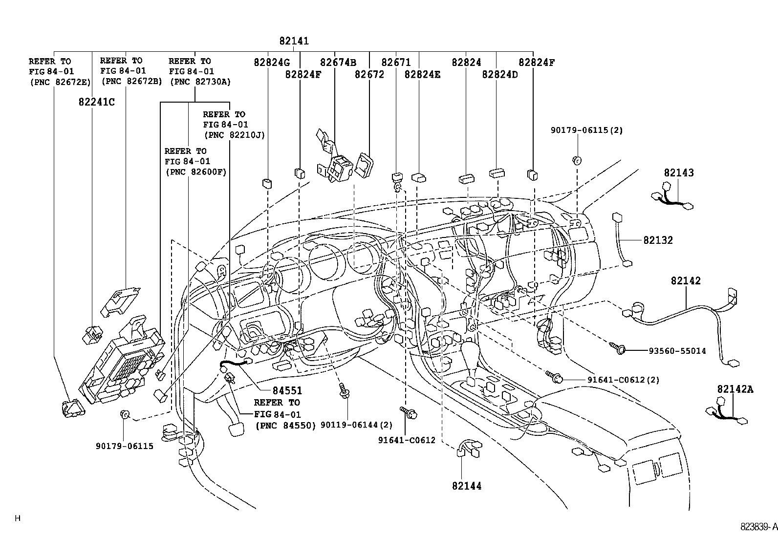 82142-33110 WIRE, INSTRUMENT PANEL, NO.2 product image