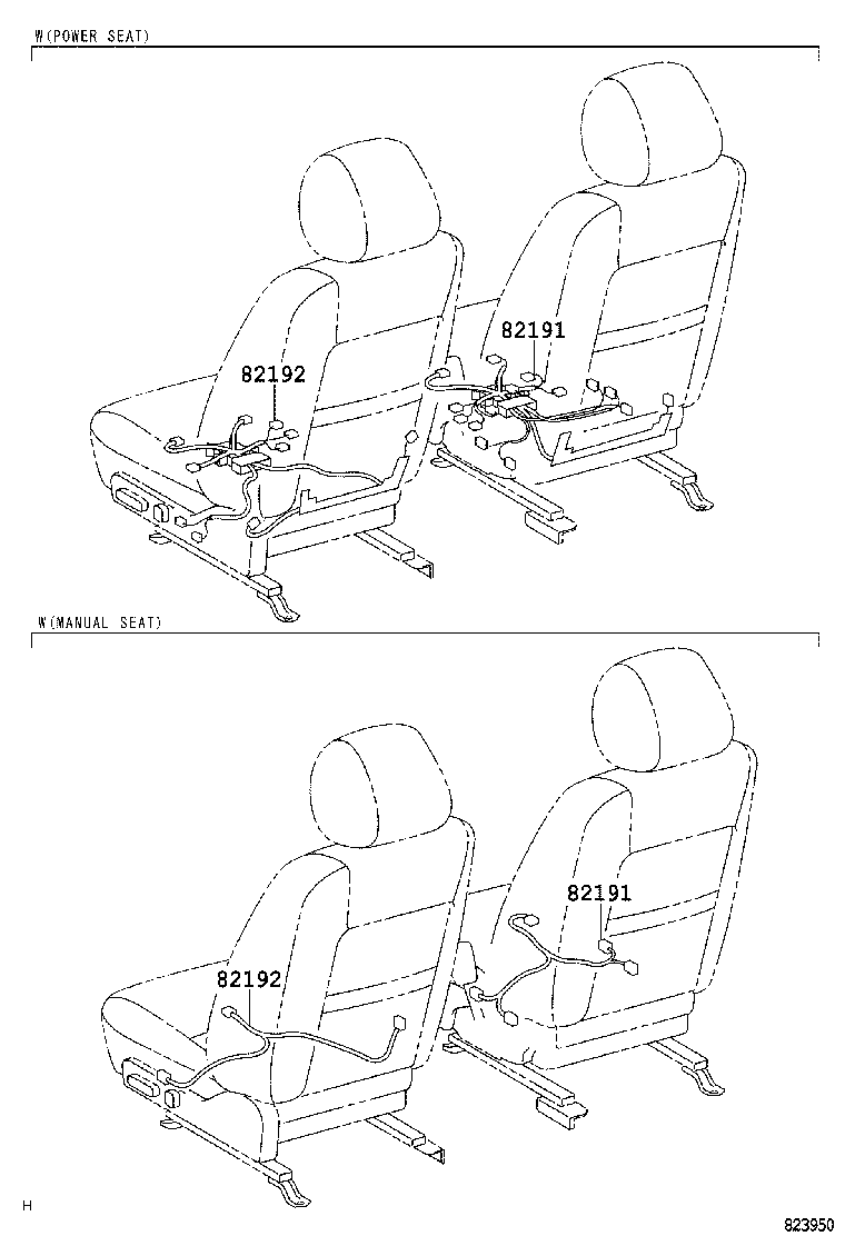 82191-33010 WIRE, FRONT SEAT, RH product image