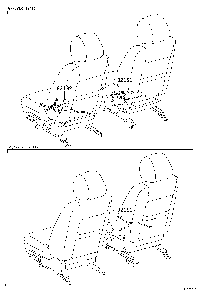 82191-33050 WIRE, FRONT SEAT, RH product image