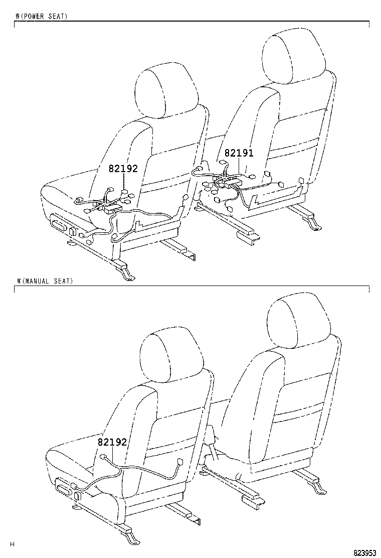 82191-33050 WIRE, FRONT SEAT, RH product image