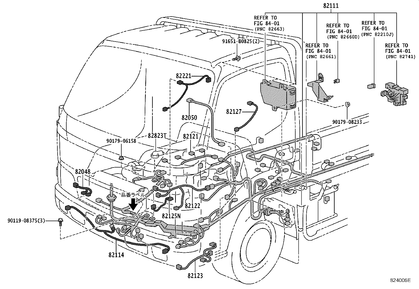 82124-37240 WIRE, ENGINE, NO.4 product image