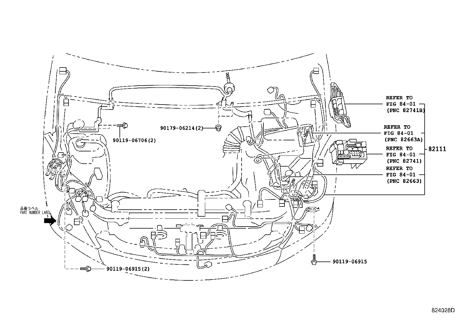 82142-68010 WIRE, INSTRUMENT PANEL, NO.2 product image