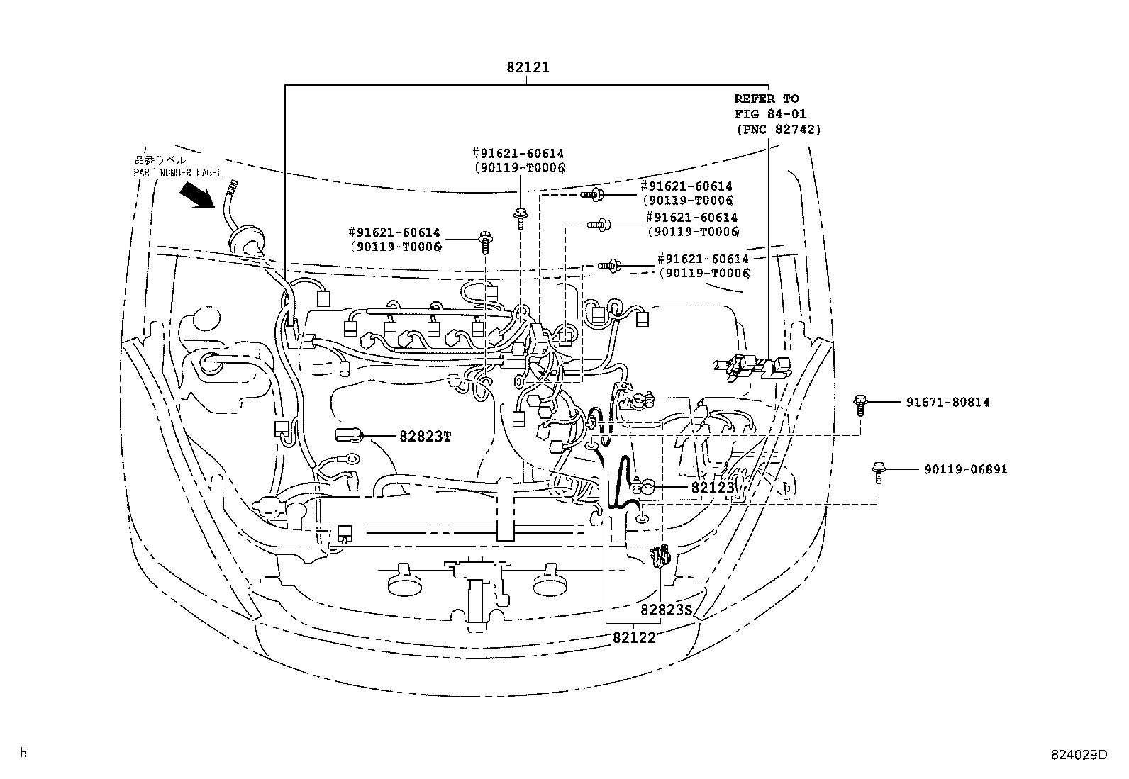 82142-68010 WIRE, INSTRUMENT PANEL, NO.2 product image