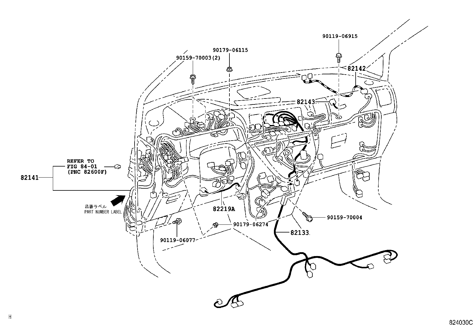 82142-68010 WIRE, INSTRUMENT PANEL, NO.2 product image