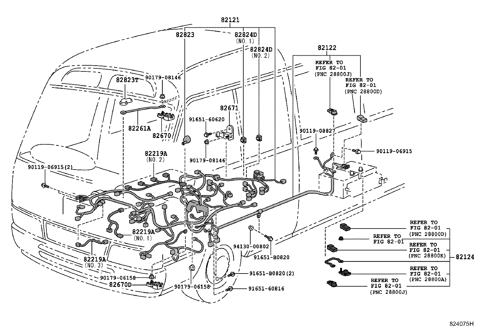 82142-36014 WIRE, INSTRUMENT PANEL, NO.2 product image