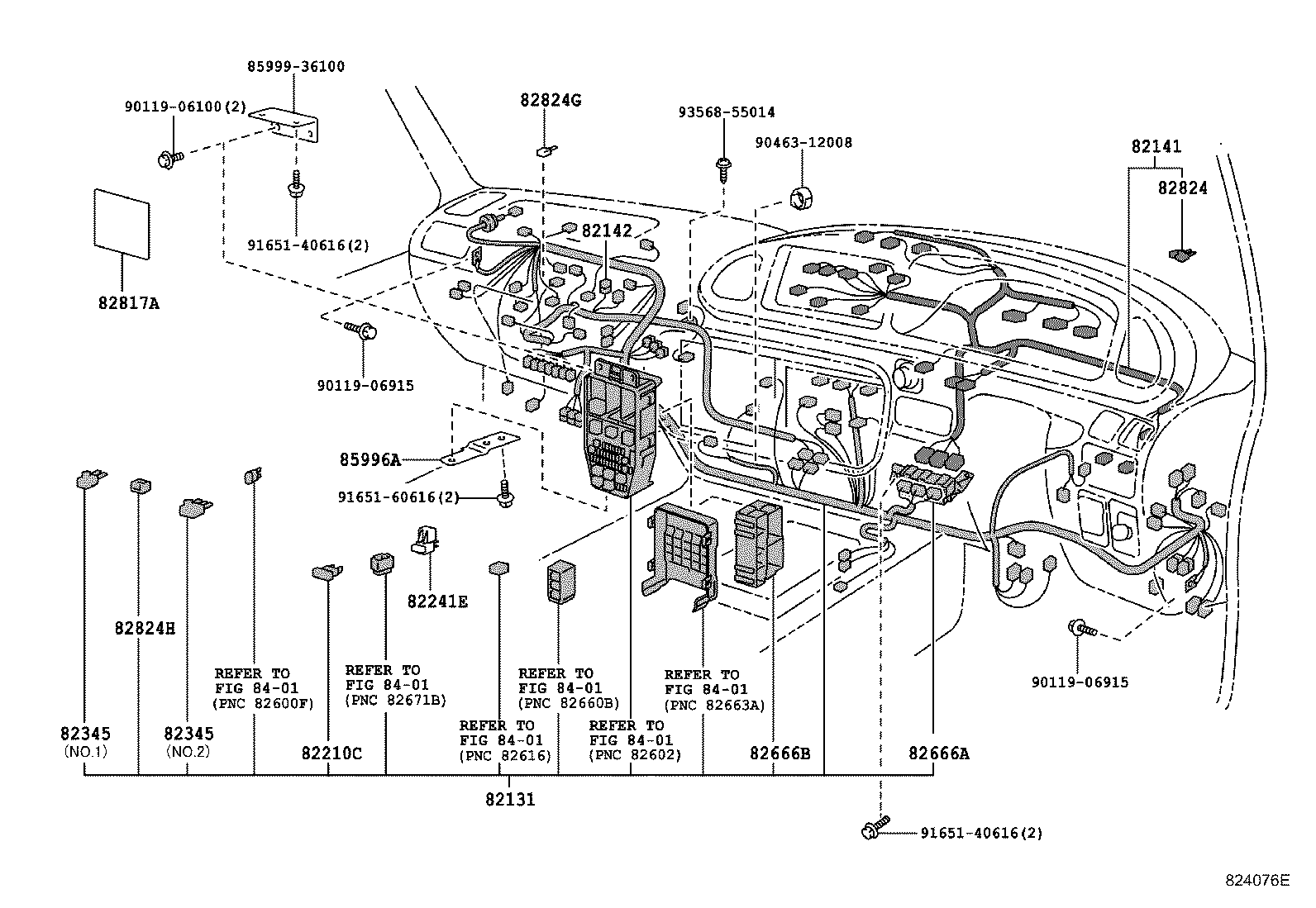 82142-36014 WIRE, INSTRUMENT PANEL, NO.2 product image